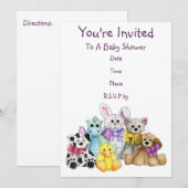 Invitation L'invitation de baby shower de ligne (Devant / Derrière)