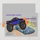 Invitation L'invitation de camion de monstre de broyeur (Devant / Derrière)
