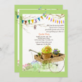 Invitation L'invitation de chariot de fleur (Devant / Derrière)