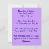 INVITATION L'INVITATION DE ~ DE ROI INVITES FUN KARAOKE PARTY (Dos)