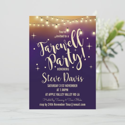 Invitation L'Invitation de la fête d'adieu illumine la retrai (Debout devant)