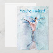 Invitation L'invitation de la fête de Ballerina (Devant / Derrière)