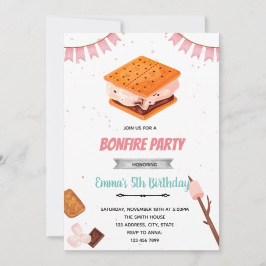 Invitation L'invitation de la fête de Cute's more (Devant)