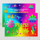Invitation L'INVITATION DE LA FÊTE DE HIPPIE - Années 60 - Co (Devant / Derrière)