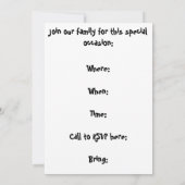 Invitation L'invitation de la fille de famille de pingouin (Dos)