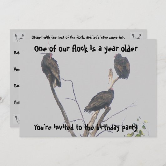 Invitation L'invitation de la partie Old Buzzards doit Custom (Devant / Derrière)