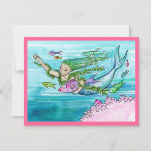 INVITATION L'INVITATION DE LA PARTIE THÈME MERMAID ~ EZ À CUS