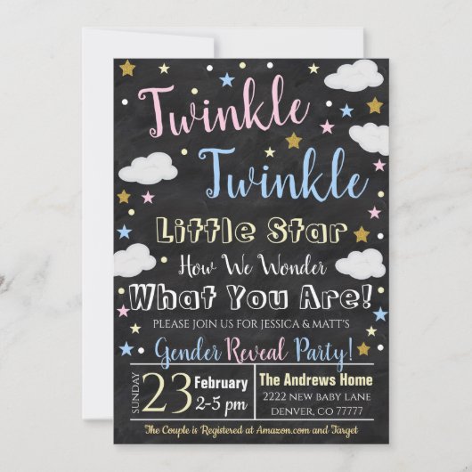 Invitation L'invitation de la petite étoile révélée par le ge (Devant)