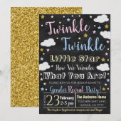 Invitation L'invitation de la petite étoile révélée par le ge (Devant / Derrière)