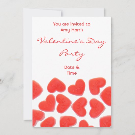 Invitation L'invitation de la Saint Valentin des Coeurs Doux (Devant)
