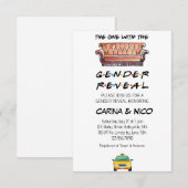 Invitation L'Invitation de l'Baby shower de la révélation de  (Devant / Derrière)