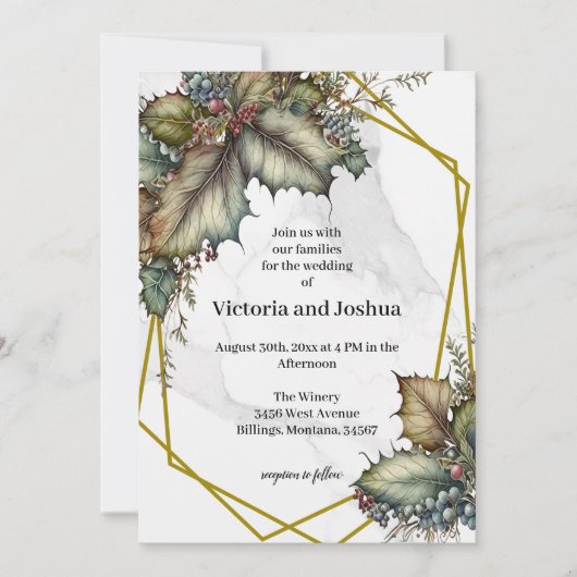 Invitation L'invitation de mariage de la Winery (Devant)