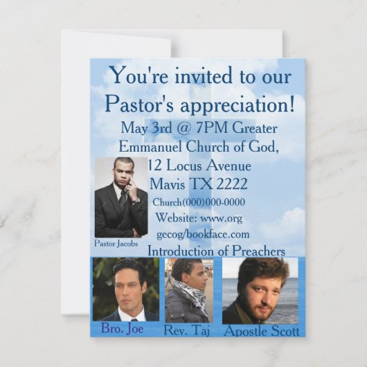 Invitation L'invitation d'église personnalisent (Devant)