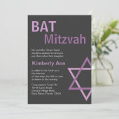 Invitation L'invitation des Bat mitzvah modernes - gris foncé (Debout devant)