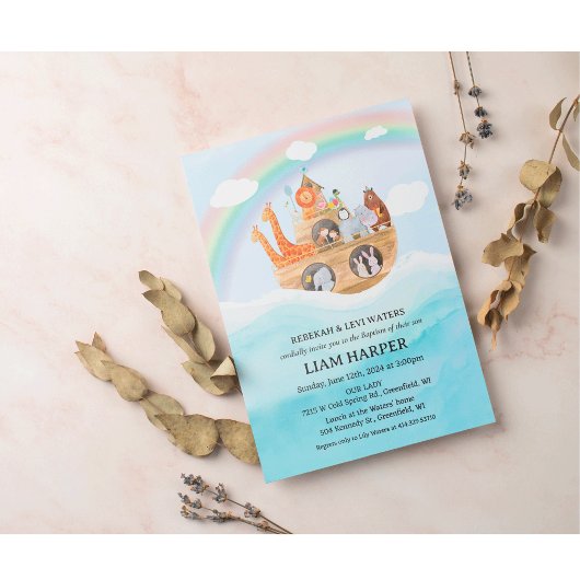 Invitation L'invitation du baptême de l'arche de Noé