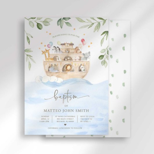 Invitation L'invitation du baptême de l'arche de Noé