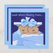 INVITATION L'INVITATION DU GARÇON DOIT BABY SHOWER AMÉRICAIN (Devant / Derrière)