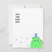 Invitation L'invitation du parti des trois hippos (Dos)