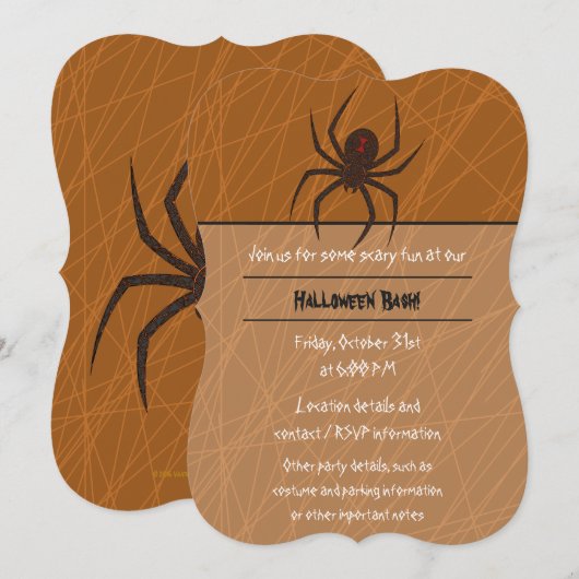 Invitation L'invitation du Web Party de l'araignée (Devant / Derrière)