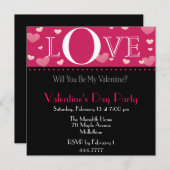 Invitation L'invitation rose de Valentine (Devant / Derrière)