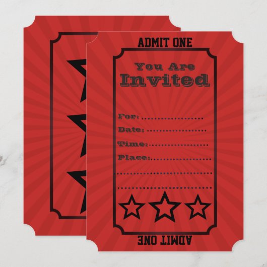 Invitation L'invitation stationnaire de cirque vintage (Devant / Derrière)