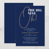 Invitation L'invitation surprise de 90 ans bleu (Devant / Derrière)