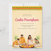 Invitation L'invitation tamoul Telugu réchauffe les maisons e (Devant)