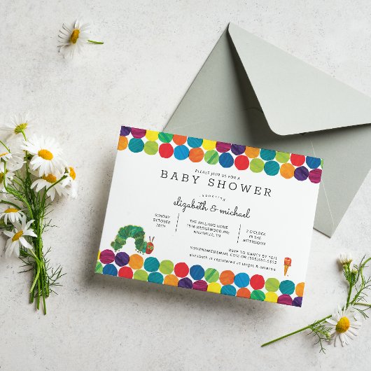 Invitation L'invitation très affamée Baby shower Caterpillar