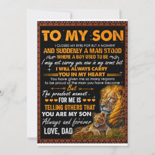 Invitation Lion À Mon Fils J'Ai Fermé Les Yeux Pour Un Moment