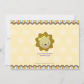 Invitation Lion avec l'invitation fait sur commande de partie (Dos)