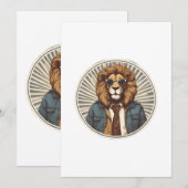 Invitation Lion avec lunettes de soleil (Devant / Derrière)