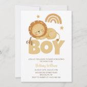 Invitation Lion Baby shower Oh Boy Safari (Devant)