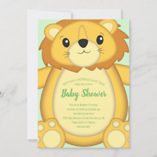 Invitation Lion Baby shower vert