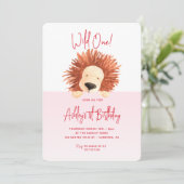 Invitation Lion Bébé Anniversaire 1er Anniversaire (Debout devant)