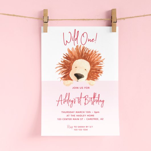 Invitation Lion Bébé Anniversaire 1er Anniversaire