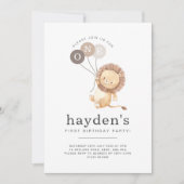 Invitation Lion Brown Ballons - ONE (Devant)