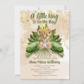 Invitation Lion Cub Un Petit Roi Est En Chemin Baby shower (Devant)