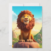 Invitation Lion d'anniversaire Nom personnalisé Enfants d'âge (Dos)