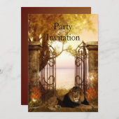 Invitation Lion D'Invitation À La Porte (Devant / Derrière)