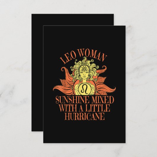 Invitation Lion femme Zodiac Signal Juillet Août Anniversaire (Devant / Derrière)