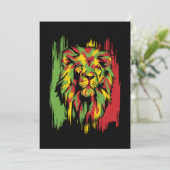 Invitation Lion jamaïcain Rasta Reggae africain (Debout devant)