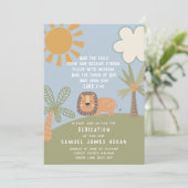 Invitation Lion & Jungle Écriture Dédication bébé (Debout devant)