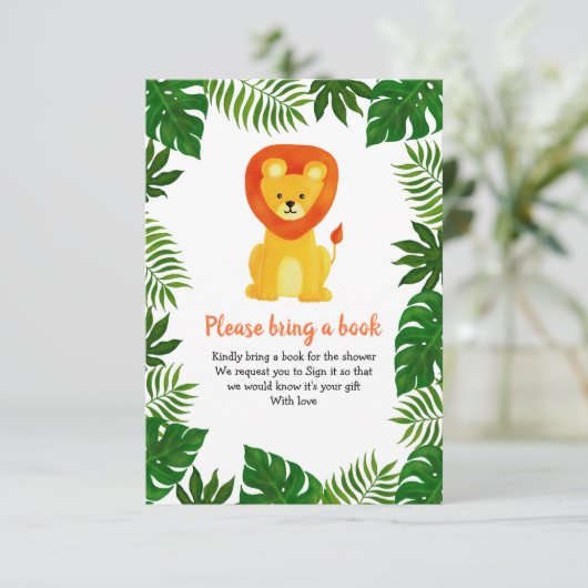 Invitation Lion Jungle Safari animal | Forêt Apporter Un Livr (Debout devant)