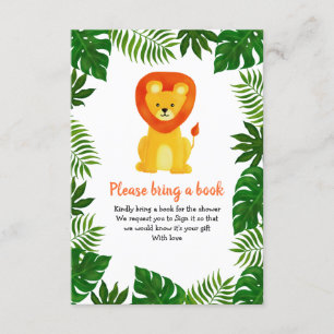 Invitation Lion Jungle Safari animal Forêt Apporter Un Livr