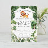 Invitation Lion Jungle Wild 3e Anniversaire (Debout devant)