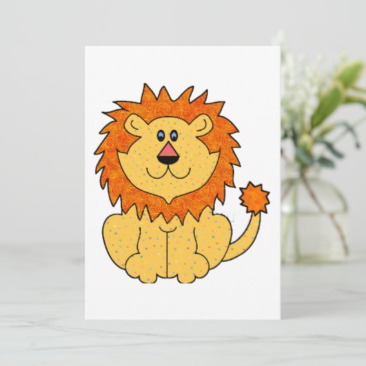 Invitation Lion mignon (Debout devant)