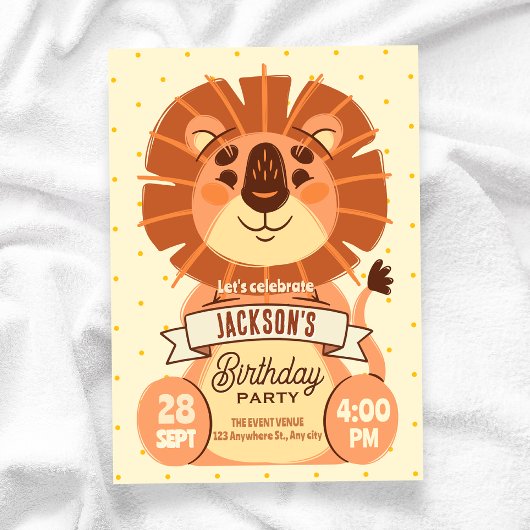 Invitation Lion mignon