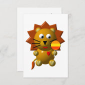 Invitation Lion mignon avec une Lollipop (Devant / Derrière)