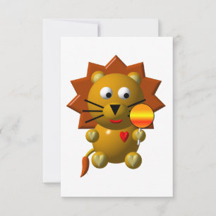 Invitation Lion mignon avec une Lollipop
