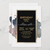 Invitation Lion Mignonne Roi Dormir Sur La Lune (Devant / Derrière)